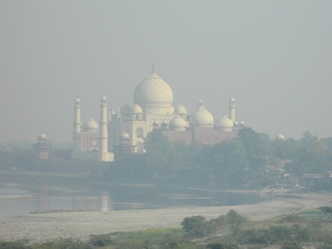View of taj mahal from agra fort!